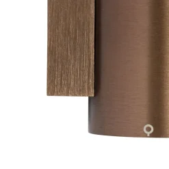 QAZQA Wandleuchten|Wohnzimmerlampen*Smarte Wandleuchte Dunkelbronze Rund 2-flammig inkl. 2 Wifi GU10 50mm - Sandy