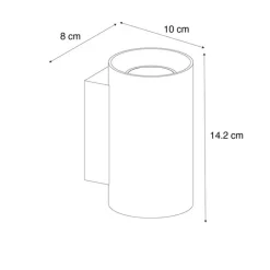 QAZQA Wandleuchten|Wohnzimmerlampen*Smarte Wandleuchte Dunkelbronze Rund 2-flammig inkl. 2 Wifi GU10 50mm - Sandy