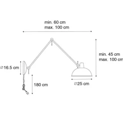 QAZQA Wandleuchten|Wohnzimmerlampen*Smarte Wandleuchte Gelb mit Bronze inkl. Wifi P45 - Milou