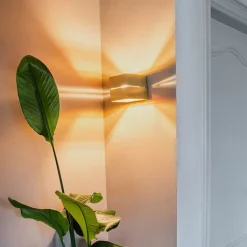 Kinder QAZQA Kinderzimmerlampen|Smarte Wandleuchten*Smarte Wandleuchte Gold 9,7 cm inkl. Wifi G9 - Transfer