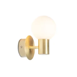 QAZQA Badezimmerlampen|Wandleuchten*Smarte Wandleuchte Gold IP44 inkl. WiFi G9 - Cederic Up