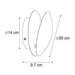 QAZQA Smarte Wandleuchten|Wandleuchten*Smarte Wandleuchte Gold inkl. Wifi G9 - Sunrise