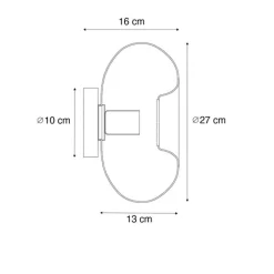 QAZQA Wandleuchten|Wohnzimmerlampen*Smarte Wandleuchte Gold mit Glas inkl. WiFi P45 - Ayesha