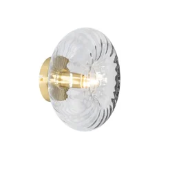 QAZQA Wandleuchten|Wohnzimmerlampen*Smarte Wandleuchte Gold mit Glas inkl. WiFi P45 - Ayesha