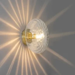 QAZQA Wandleuchten|Wohnzimmerlampen*Smarte Wandleuchte Gold mit Glas inkl. WiFi P45 - Ayesha