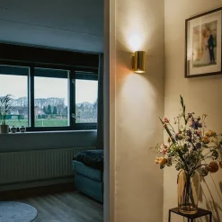 QAZQA Smarte Wandleuchten|Wandleuchten*Smarte Wandleuchte gold rund inkl. 2 WiFi GU10 - Sandy