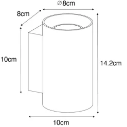 QAZQA Smarte Wandleuchten|Wandleuchten*Smarte Wandleuchte gold rund inkl. 2 WiFi GU10 - Sandy