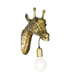 QAZQA Wandleuchten|Wohnzimmerlampen*Smarte Wandleuchte Messing inkl. Wifi G95 - Tier Giraffe