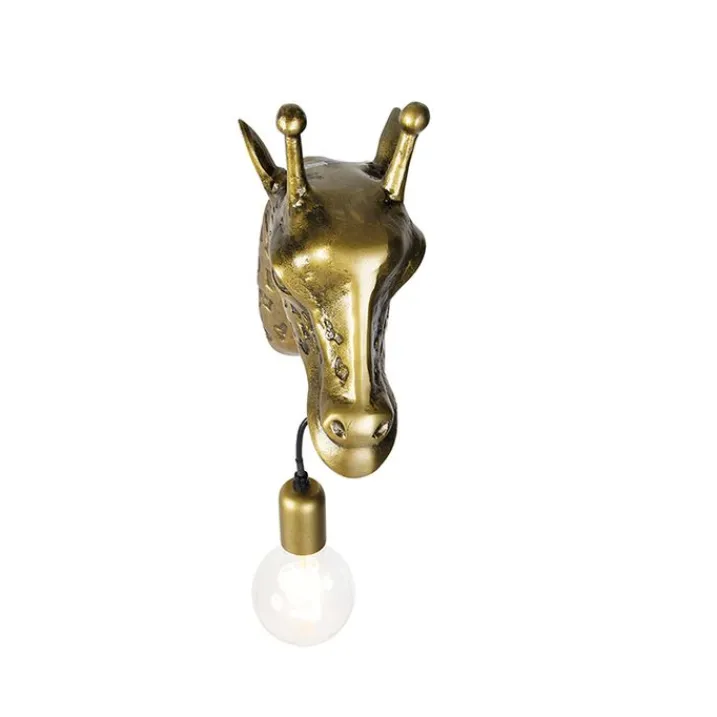 QAZQA Wandleuchten|Wohnzimmerlampen*Smarte Wandleuchte Messing inkl. Wifi G95 - Tier Giraffe