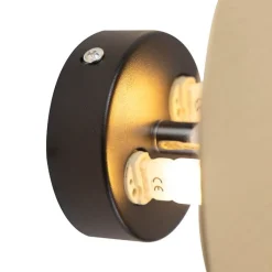 QAZQA Smarte Wandleuchten|Wandleuchten*Smarte Wandleuchte rund gold inkl. 2 WiFi g9 - Pulley