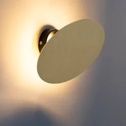 QAZQA Smarte Wandleuchten|Wandleuchten*Smarte Wandleuchte rund gold inkl. 2 WiFi g9 - Pulley