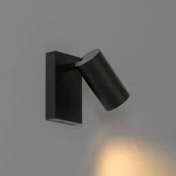 QAZQA Wandleuchten|Wohnzimmerlampen*Smarte Wandleuchte schwarz verstellbar mit Schalter inkl. Wifi GU10 50mm - Jeana Luxe