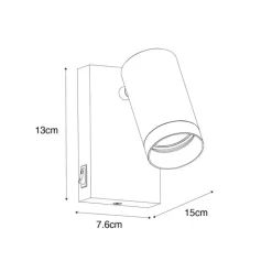 QAZQA Wandleuchten|Wohnzimmerlampen*Smarte Wandleuchte schwarz verstellbar mit Schalter inkl. Wifi GU10 50mm - Jeana Luxe