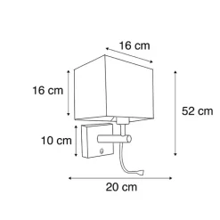 QAZQA Smarte Wandleuchten|Wandleuchten*Smarte Wandleuchte schwarz mit USB inkl. WLAN A60 und GU10 - Zeno