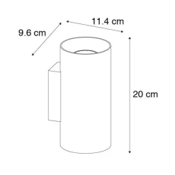 QAZQA Smarte Wandleuchten|Wandleuchten*Smarte Wandleuchte Schwarz mit Gold 2 Lichter inkl. Wifi GU10 - Sab