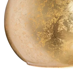 QAZQA Wandleuchten|Wohnzimmerlampen*Smarte Wandleuchte schwarz mit Goldglas inkl. WiFi A60 - Bert