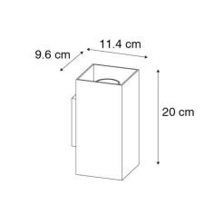 QAZQA Smarte Wandleuchten|Wandleuchten*Smarte Wandleuchte schwarz mit goldenem Quadrat inkl. 2 WiFi GU10 - Sab