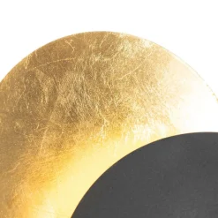 QAZQA Smarte Wandleuchten|Wandleuchten*Smarte Wandleuchte Schwarz mit Gold inkl. Wifi G9 - Sunrise