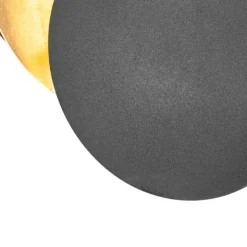 QAZQA Smarte Wandleuchten|Wandleuchten*Smarte Wandleuchte Schwarz mit Gold inkl. Wifi G9 - Sunrise