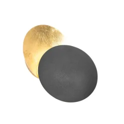 QAZQA Smarte Wandleuchten|Wandleuchten*Smarte Wandleuchte Schwarz mit Gold inkl. Wifi G9 - Sunrise