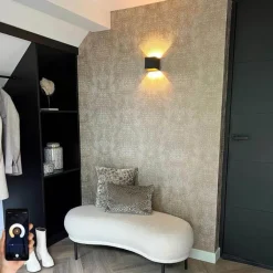 QAZQA Smarte Wandleuchten|Wandleuchten*Smarte Wandleuchte schwarz 8 cm inkl. Wifi G9 - Transfer