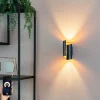 QAZQA Smarte Wandleuchten|Wandleuchten*Smarte Wandleuchte schwarz mit goldener Innenseite inkl. WLAN G9 - Faldo