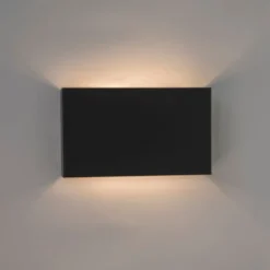 QAZQA Smarte Wandleuchten|Wandleuchten*Smarte Wandleuchte schwarz 24 cm inkl. 2 WiFi G9 - Otan