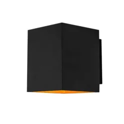 QAZQA Smarte Wandleuchten|Wandleuchten*Smarte Wandleuchte Schwarz und Gold Quadratisch Inkl. Wifi G9 - Sola