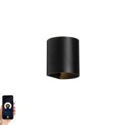 QAZQA Smarte Wandleuchten|Wandleuchten*Smarte Wandleuchte schwarz inkl. WiFi G9 - Sabbio