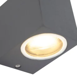 QAZQA Gartenbeleuchtung|Badezimmerlampen*Smarte Wandleuchte schwarz inkl. WiFi GU10 IP44 - Baleno