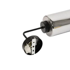 QAZQA Schlafzimmerlampen|Küchenlampen*Smarte Wandleuchte schwarz mit Rauchglas inkl. WiFi ST64 - Laura