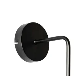 QAZQA Schlafzimmerlampen|Küchenlampen*Smarte Wandleuchte schwarz mit Rauchglas inkl. WiFi ST64 - Laura