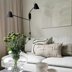 QAZQA Smarte Wandleuchten|Wandleuchten*Smarte Wandleuchte schwarz 2-flammig verstellbar inkl. Wifi A60 - Lune