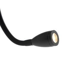 QAZQA Smarte Wandleuchten|Wandleuchten*Smarte Wandleuchte schwarz mit USB und Flexarm inkl. WiFi G9 - Flero