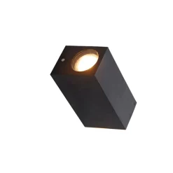 QAZQA Badezimmerlampen|Smarte Außenbeleuchtung*Smarte Wandleuchte schwarz aus Kunststoff inkl. 2 WiFi GU10 - Baleno II