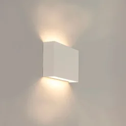 QAZQA Smarte Wandleuchten|Wandleuchten*Smarte Wandleuchte weiß 24 cm inkl. 2 WiFi G9 - Otan