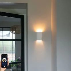 QAZQA Wandleuchten|Wohnzimmerlampen*Smarte Wandleuchte Weiß Rund inkl. Wifi G9 - Colja Novo