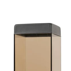 QAZQA Stehlampen Außen|Gartenbeleuchtung*Smarte Wegeleuchte Dunkelgrau mit Rauchglas 45 cm inkl. WiFi P45 - Malios