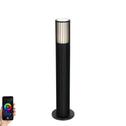QAZQA Stehlampen Außen|Gartenbeleuchtung*Smarte Wegeleuchte schwarz 50 cm IP44 RGBW inkl. Wifi GU10 50mm - Boris