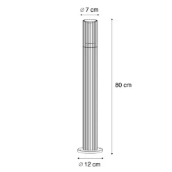 QAZQA Stehlampen Außen|Gartenbeleuchtung*Smarte Wegeleuchte schwarz 80 cm IP44 RGBW inkl. GU10 50mm - Boris