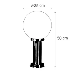 QAZQA Smarte Außenbeleuchtung|Stehlampen Außen*Smarter Außenlaternenmast aus Edelstahl 50 cm inkl. WLAN A60 - Sfera