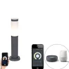 QAZQA Stehlampen Außen|Gartenbeleuchtung*Smarter Außenlaternenmast Anthrazit 45 cm inkl. Wifi P45 - Rox