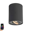 QAZQA Smarte Spots|Smarte Deckenleuchten*Smarter Aufbauspot dunkelgrau kippbar inkl. Wifi GU10 - Rondoo up