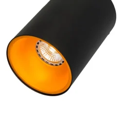 QAZQA Smarte Spots|Smarte Deckenleuchten*Smarter Aufbauspot schwarz mit gold inkl. WiFi GU10 - Deep