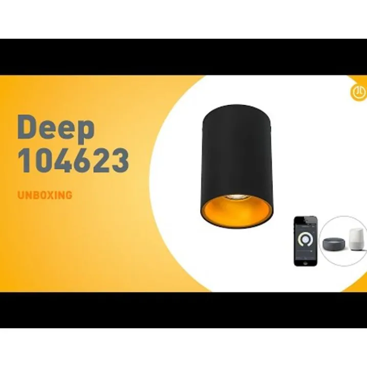 QAZQA Smarte Spots|Smarte Deckenleuchten*Smarter Aufbauspot schwarz mit gold inkl. WiFi GU10 - Deep