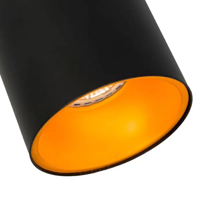 QAZQA Smarte Spots|Smarte Deckenleuchten*Smarter Aufbauspot schwarz mit gold inkl. WiFi GU10 - Deep