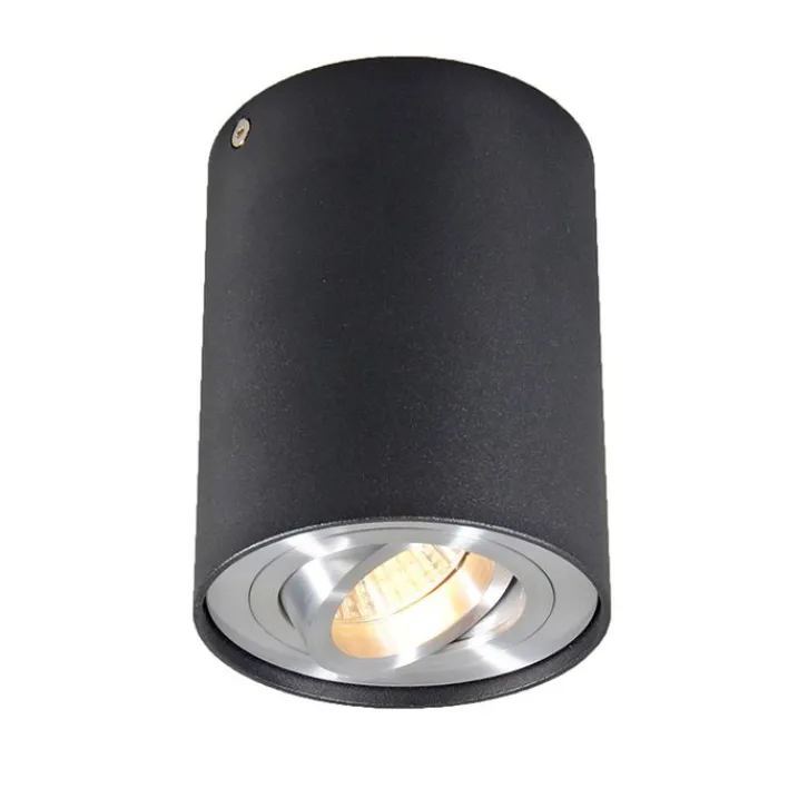 QAZQA Smarte Spots|Smarte Deckenleuchten*Smarter Aufbauspot schwarz mit Stahl inkl. WiFi GU10 - Rondoo up