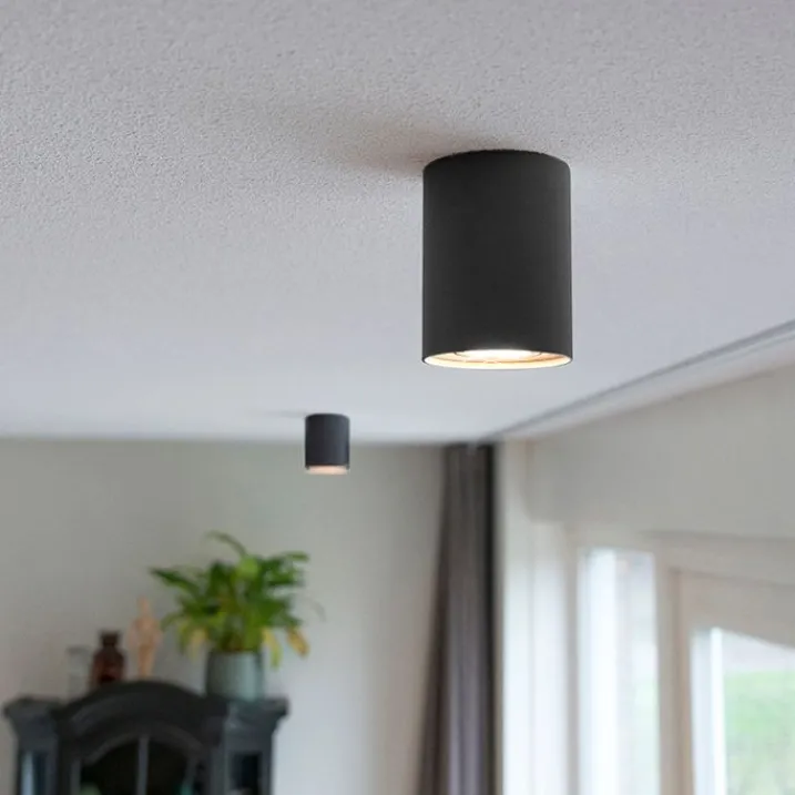 QAZQA Smarte Spots|Smarte Deckenleuchten*Smarter Aufbauspot schwarz mit Stahl inkl. WiFi GU10 - Rondoo up