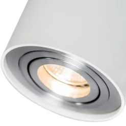 QAZQA Smarte Spots|Smarte Deckenleuchten*Smarter Aufbaustrahler weiß und Stahl neigbar inkl. Wifi GU10 - Rondoo up