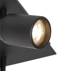 QAZQA Badezimmerlampen|Smarte Spots*Smarter Badezimmerspot schwarz quadratisch IP44 inkl. 3 WiFi GU10 - Ducha